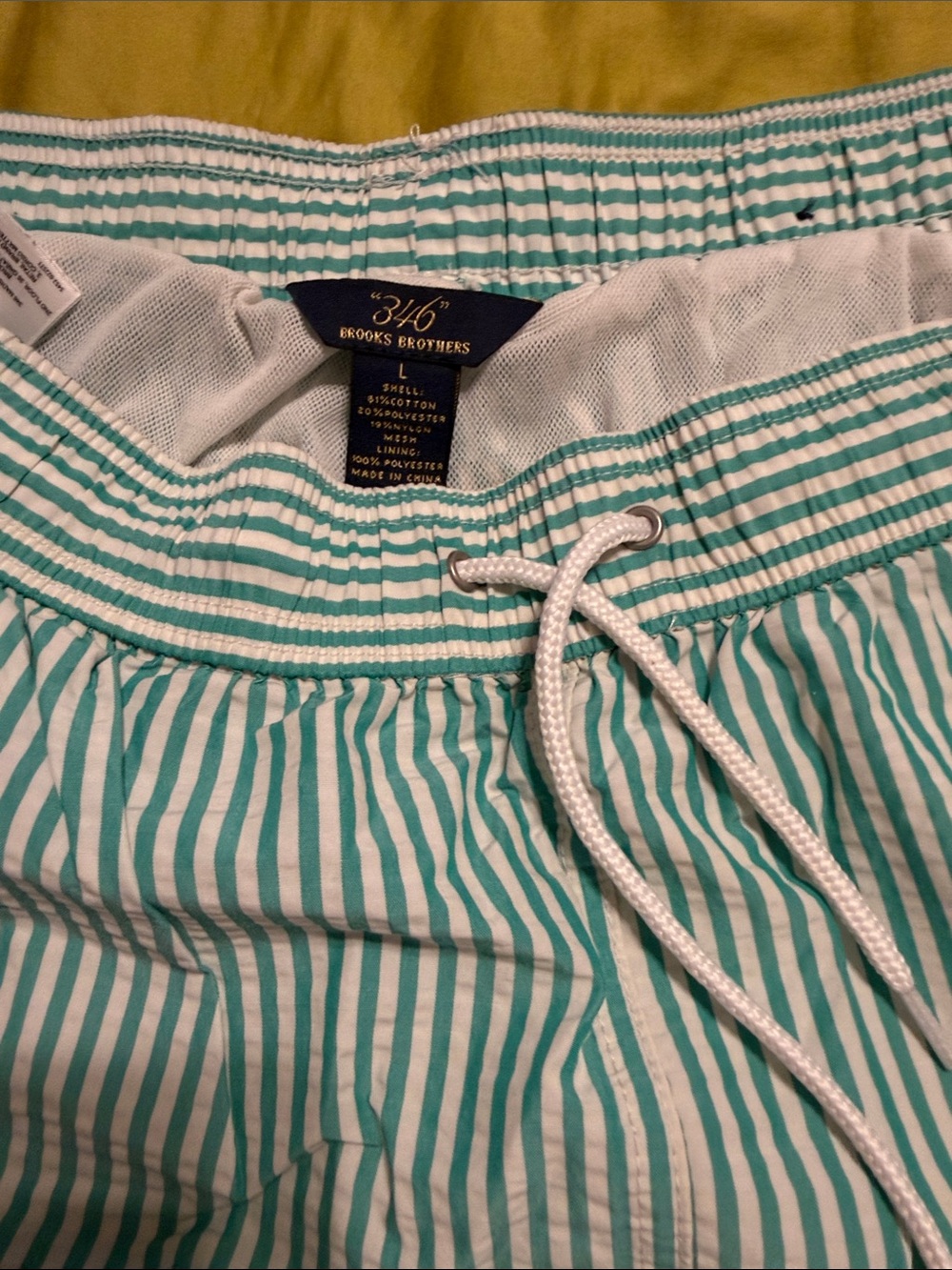 Brooks Brothers Striped Swim Shorts in Aqua and White